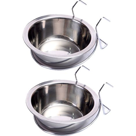 Elkuaie Abreuvoir ou Bol à Nourriture Suspendu - Gamelle pour Animaux de Compagnie - Hauteur adaptée et Facile à Nettoyer - 2 pièces - pour Chiens et Chats (1/5)