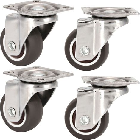 Lot de 4 roulettes universelles silencieuses en TPR, pivotantes à 360°, pour meubles et chaises de maison (38 roulettes directionnelles). (1/5)
