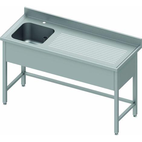 Plonge Inox Avec Renfort - Egouttoir Droite ou Gauche - Gamme 600 - Stalgast