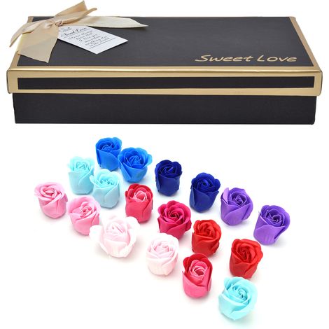 Fleurs de savon, 18 roses artificielles colorées, idéales pour Noël, la fête des mères, les mariages, la Saint-Valentin et les anniversaires. (1/5)