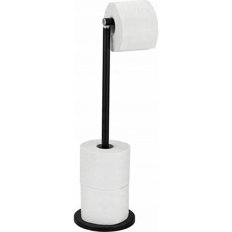 Wenko Soporte para papel higiénico negro elegante de metal