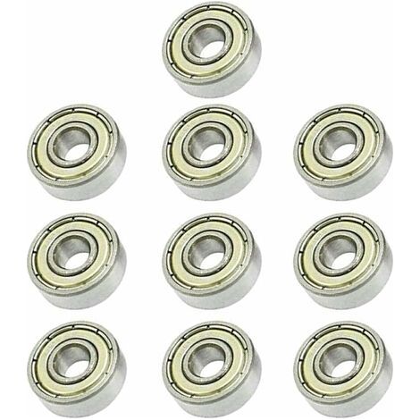 606ZZ Roulement à Billes à Gorge Profonde 6 x 17 x 6 mm, 10 pièces, roulements à Billes Miniatures à Double Blindage métallique, adaptés aux roulements de Planche à roulettes, (Paquet de 10),argent,Fo (1/5)