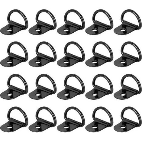 Anneaux D'arrimage à Anneau en D 20 Pièces Anneau d'Arrimage en Acier Inoxydable Anneaux Arrimage pour Remorques Machinerie Lourde Outils Électriques Camping 36x25mm Noir (1/5)