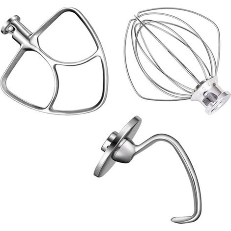 Pack accessoires batteur Kitchenaid 5 pintes – fouet K45WW, crochet 5K7SDH et palette inox