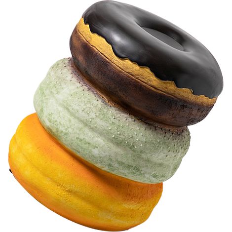 Tabouret décoratif bas en résine souple, style rétro, amusant et ingénieux, idéal pour se changer à la maison ou pour prendre un café ou un donut. (1/5)