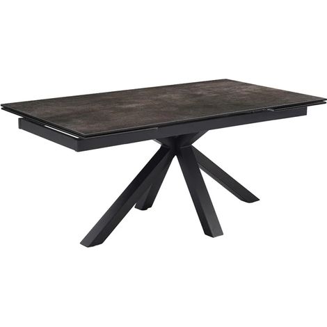 Table extensible 180/260 cm céramique gris vieilli pied croix - MAINE 04 (1/5)