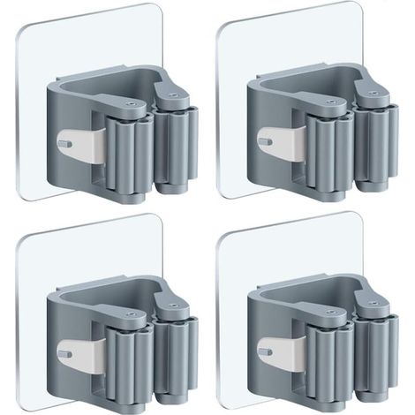 Ensemble de 4 supports pour outils de jardin, acier inoxydable, gris, 6 x 6 x 4,5 cm (1/5)