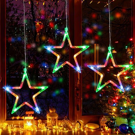 Rideau Lumineux 3 Étoiles, 30 LEDs Étoile Lumineuse Multicolore (1/5)