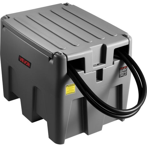 VEVOR Tragbarer Dieseltank, 220 L Fassungsvermögen & 48 L/min Durchflussrate, Gaskraftstofftank mit 12 V Transferpumpe & 4 m Gummischlauch, PE-Diesel-Transfertanks für Kraftstofftransport, grau (1/5)