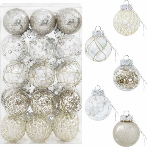 Weihnachtskugelset 30 stk. Champagner Ø 6 cm PET vidaXL (1/5)
