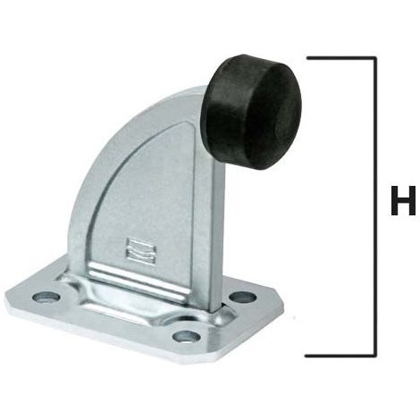 ARRESTO PER CANCELLI SCORREVOLI ART. 202 paracolpo Ø 42 - base mm 74x100