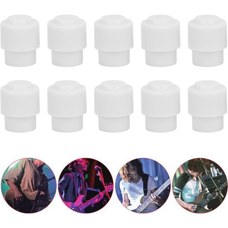 10 Stück Tonabnehmerschalter-Spitzenkappen, Knöpfe, Zubehör für E-Gitarren, weiß (1/5)