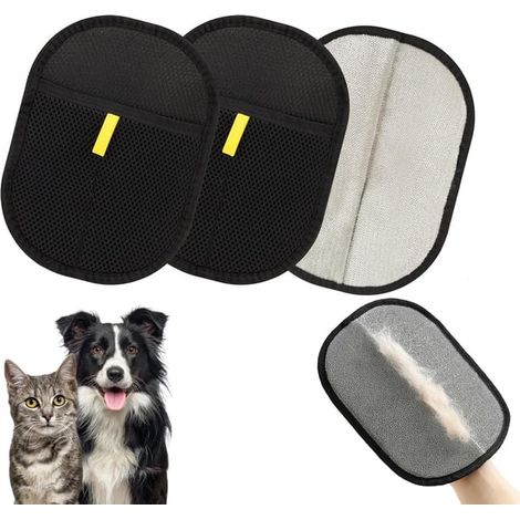 Lot de 2 gants des poils d'animaux domestiques, double face, gants réutilisables pour chien, chat, canapé, tapis (1/5)