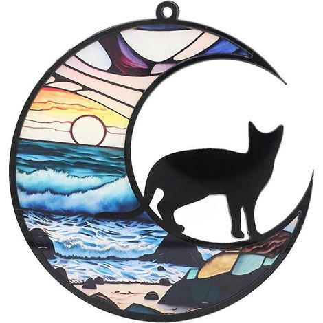 Attrape-soleil en verre à suspendre en forme de chat - (1/5)