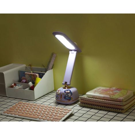 Lampe de bureau tactile européenne simple, 1 pièce, lampe LED pliable mini USB à chargement transfrontalier, style dessin animé, à faire soi-même (violette) (1/5)