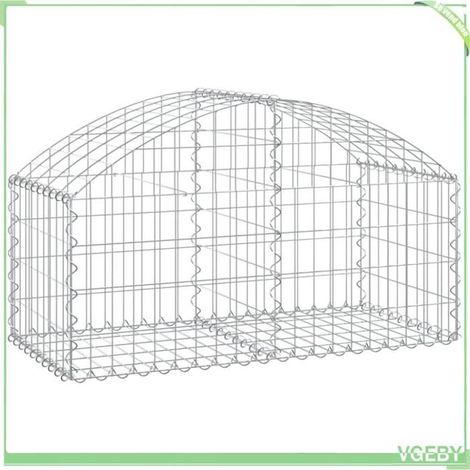 Panier de gabion arqué - FAFEICY - 153432 - 100x50x40/60 cm - Fer galvanisé - Fil 3,5 mm (1/4)