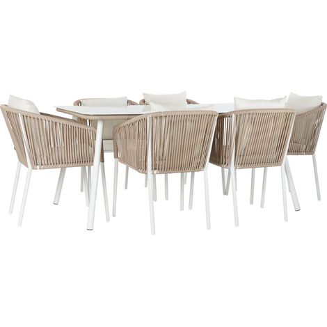 Mesa Comedor Set 7 Aluminio 160X90X75 6 Sillas Con (1/5)