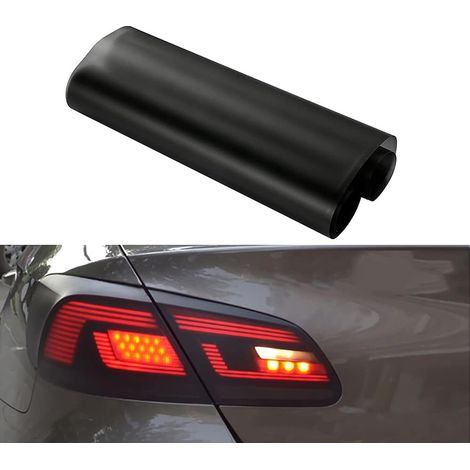 film de protection pour éclairage automobile, 30 cm x 120 cm, noir, convient aux phares, feux arrière et feux antibrouillard  à couleur changeante  protège l'éclairage de la voiture.
