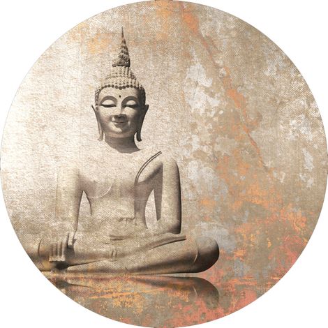 papier peint panoramique rond adhésif Bouddha beige - Sanders & Sanders (1/4)