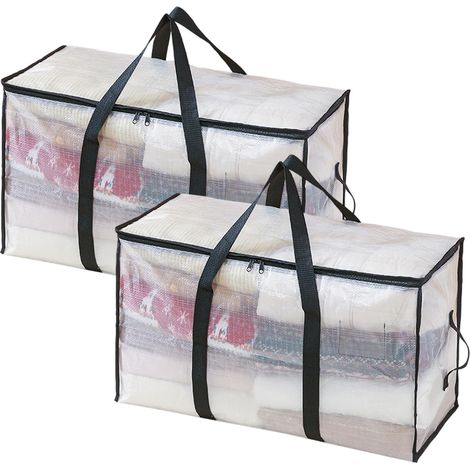 Saco Plastico Transparente - Capacidad 90 Blu-ray o 60 DVD - Asas Integradas - Para Organizacion De Medios - Pack De 2 (1/5)