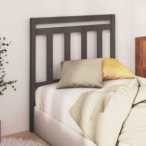 vidaXL Tête de lit Gris 106x4x100 cm Bois massif de pin (1/5)