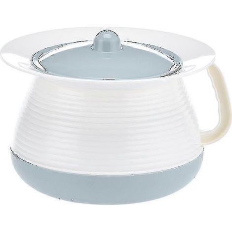 1 Escupidera de plástico sencilla para personas mayores (con tapa y asa, azul)