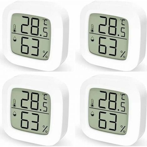 4er-Set digitale Thermometer und Hygrometer für den Innenbereich