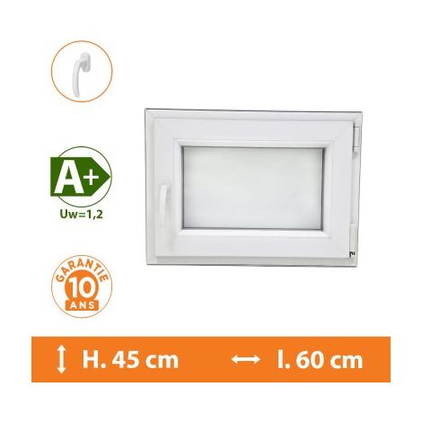 Fenêtre 1 Vantail Blanc - Tirant Droit - H.45 x l.60 cm (1/5)
