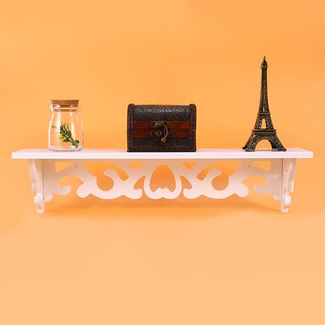 Étagère murale flottante blanche creuse pour boutique, bibliothèque et présentation - Meuble décoratif (1/5)
