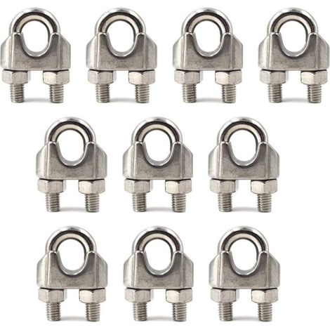 Wire Cable Clip Cable Ties, 304 Stainless Steel, M8, 10 Pieces (1/5)