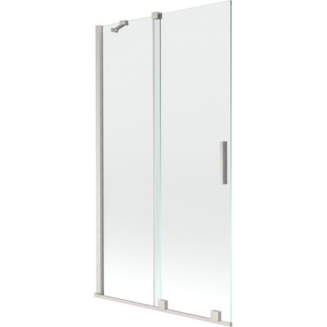 Paroi de bain coulissante à 2 volets Mexen Velar 100 x 150 cm, transparent, nickel brossé - 896-100-000-01-97 (1/2)