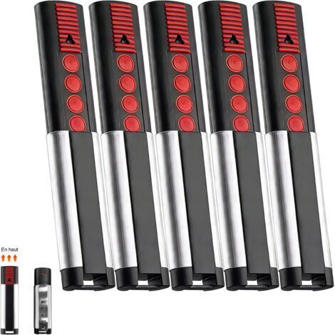 Pair Lot de 5 868MHz Telecommande Portail, Telecommande Porte de Garage Compatible avec Telecommande 4020 TX03-868-4, 4026 TX03-868-2, 4020V000, 4026V000, Bip Portail Porte De Garage, 4 Canaux (1/5)