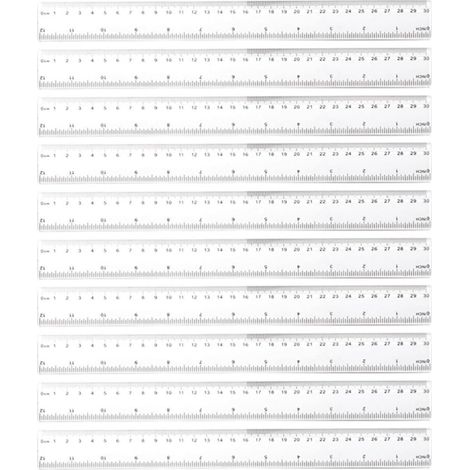 Lot de 20 règles mesure en plastique transparent (1/5)