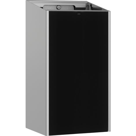 KWC AR Abfallbehälter, EXOS, Edelstahl, AP,  300x572x250 mm, Front ESG schwarz, 30l