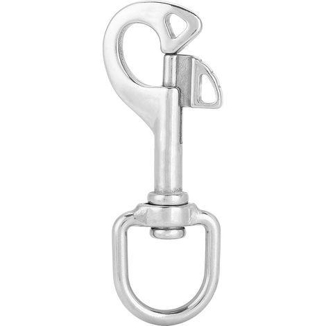 Crochet Pivotant Simple en Acier Inoxydable 316 pour Plongée (90 mm, Blanc) (1/5)