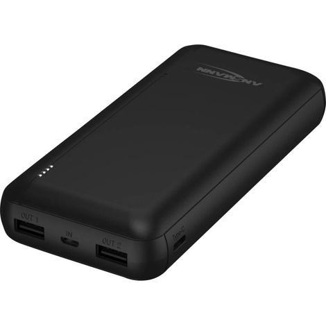Ansmann PB212 Power bank 20000 mAh Smart IC LiPo Micro USB, USB-C®, USB Nero Indicazione di stato