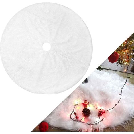 Jupe Pour Arbre De Noël - Tapis En Peluche Blanche 78 Cm - Pour Décoration Intérieure Arbre De Noël - 1 Pièce (1/5)