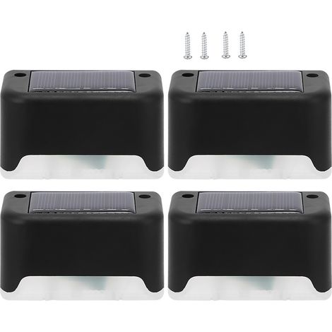 Lot de 4 lampes solaires murales LED pour éclairage de clôture de jardin et décoration paysagère extérieure