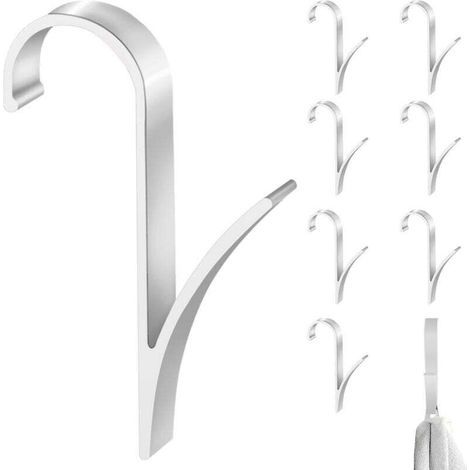 Set di 8 ganci per asciugamani da termosifone - Alluminio aerospaziale impermeabile e resistente - Gancio rotondo per termosifone - Gancio per asciugamani da bagno - Gancio per asciugare gli asciugama (1/4)