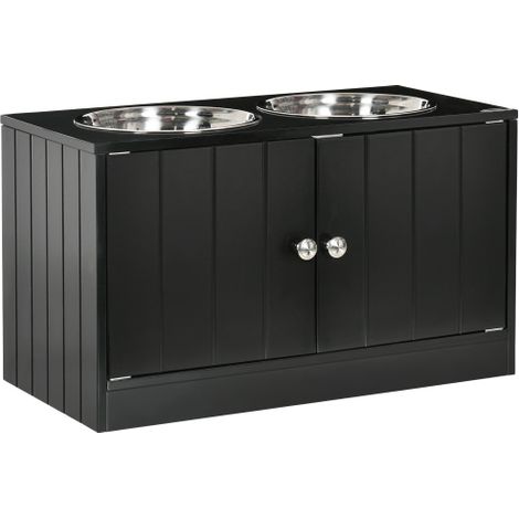 Ciotole per cani, stazione di alimentazione rialzata con 2 ciotole in acciaio inox, supporto per ciotole con vano portaoggetti da 44 litri, sportelli magnetici, ciotola per cibo, ciotola per acqua per (1/5)