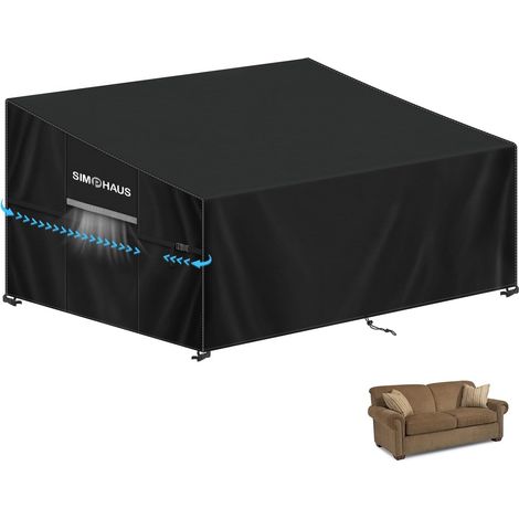 Housse Palette Exterieur Impermeable Housse Canape 2 Places de Jardin Exterieur Bâche pour Palette Bâche Anti Pluie pour Mobilié Extérieur Résiste UV 420D Tissu Oxford 135x85x81/61cm (1/5)