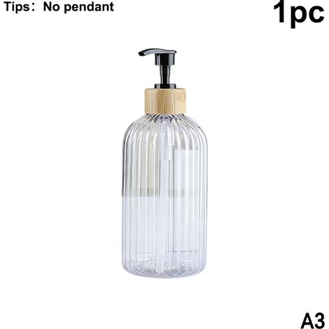 (A3) Flacons rayés de 500 ml pour shampoing, gel douche et après-shampoing, distributeur de savon rechargeable pour cuisine/salle de bain [ZY] (1/5)