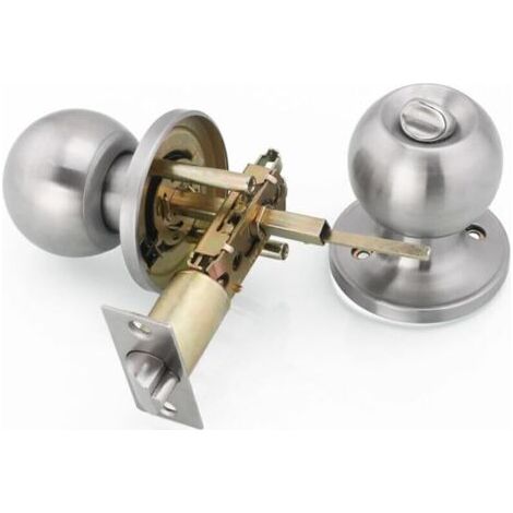Poignée De Porte, Ronde Bouton Serrure Verrouillage Porte, Verrouillage par clés, Taille du loquet 60 / 70mm,-- (1/3)