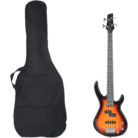 Teenpull – E-Bass für Anfänger mit Tasche Braun und Schwarz 4/4 46" (1/5)