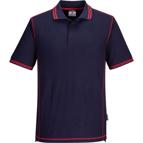 Polo Bicolor Essential para Empresas - Comodidad y Estilo / Marino Rojo / M (1/2)