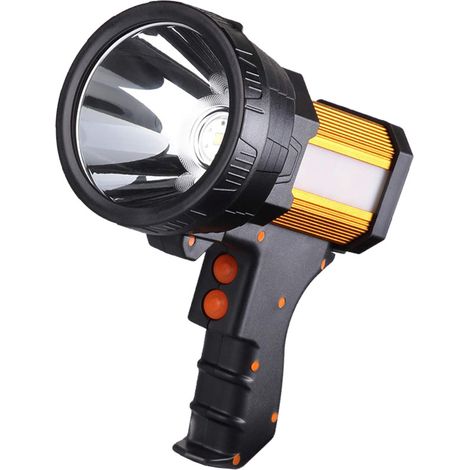 Linterna LED ultra potente recargable por USB, linterna de largo alcance IPX4, superbrillante, lámpara portátil para camping, emergencias domésticas, senderismo y caza. (1/5)