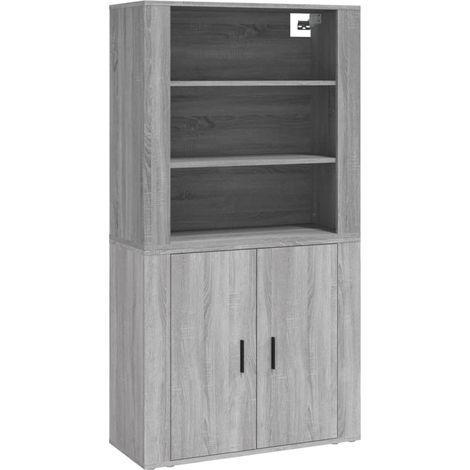 Aparador cómoda cómoda mueble mueble de almacenaje organizador cocina salón salón alto sonoma madera contrachapada gris 020035641
