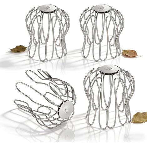 4 x Stainless Steel Adjustable Gutter Guard Leaf Protection for Diameter 70 - 100 mm - Gutter Sieve for Quick Flow of Water for PVC Downpipe (1/5)