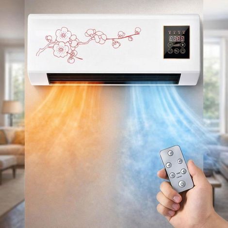 Ventilateur Mural Avec Télécommande,Sans Unité Extérieure,super silencieux, installation facile pour la maison et bureau (Rose) (1/5)