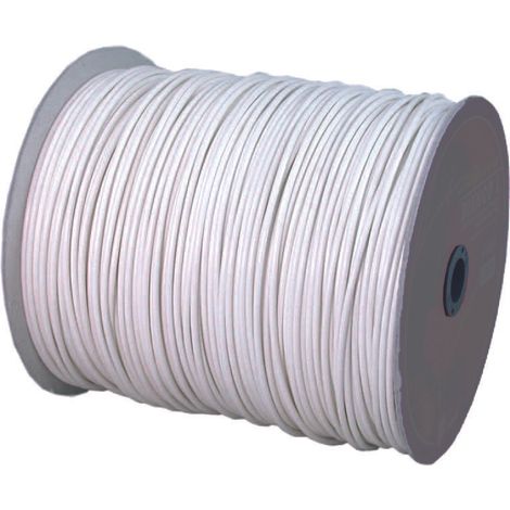 Cavetto acciaio ottonato rivestito in pvc bianco - ø mm.6 in rotoli da mt.350